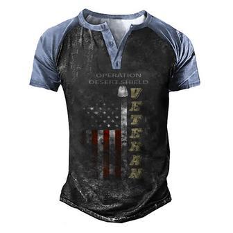 Operation Desert Shield Veteran Graphic Design Printed Casual Daily Basic Men's Henley Shirt Raglan Sleeve 3D Print T-shirt - Thegiftio UK