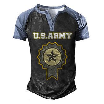 Original Army Vintage Us Army Veteran Day Graphic Design Printed Casual Daily Basic Men's Henley Shirt Raglan Sleeve 3D Print T-shirt - Thegiftio UK