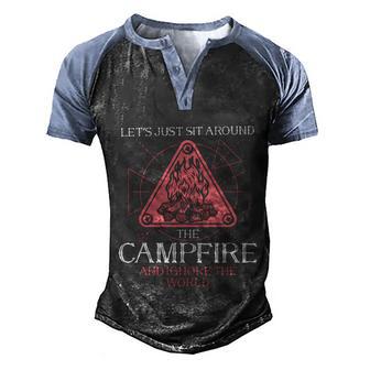 Outdoor Camping Camp Campfire Gift Men's Henley Shirt Raglan Sleeve 3D Print T-shirt - Thegiftio UK