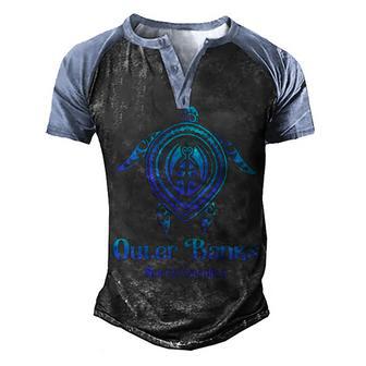 Outer Banks North Carolina Souvenir Obx Nc Sea Turtle Men's Henley Shirt Raglan Sleeve 3D Print T-shirt - Thegiftio UK
