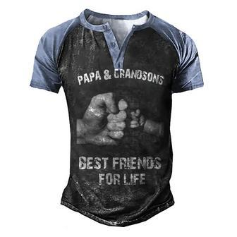 Papa & Grandsons - Best Friends Men's Henley Shirt Raglan Sleeve 3D Print T-shirt - Seseable