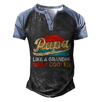 Papa Like A Grandpa Only Cooler Funny Dad Definition Retro Graphic Design Printed Casual Daily Basic V2 Men's Henley Shirt Raglan Sleeve 3D Print T-shirt - Thegiftio UK