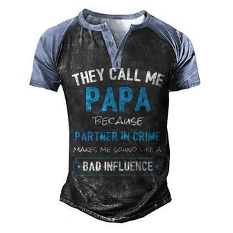 Papa Partner In Crime Graphic Design Printed Casual Daily Basic Men's Henley Shirt Raglan Sleeve 3D Print T-shirt - Thegiftio UK
