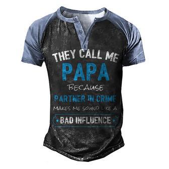 Papa Partner In Crime Men's Henley Shirt Raglan Sleeve 3D Print T-shirt - Thegiftio UK