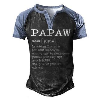 Papaw Definition Fathers Day Gifts Men's Henley Shirt Raglan Sleeve 3D Print T-shirt - Thegiftio UK