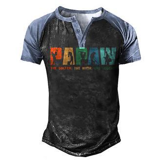 Papaw The Golfer The Myth The Legend Men's Henley Shirt Raglan Sleeve 3D Print T-shirt - Thegiftio UK