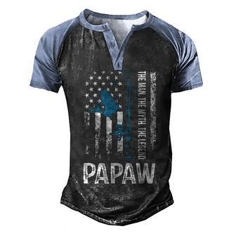 Papaw The Man The Myth The Legend Fishing Gift Men's Henley Shirt Raglan Sleeve 3D Print T-shirt - Thegiftio UK