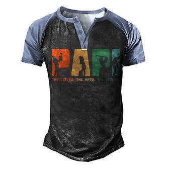 Papi The Golfer The Myth The Legend Graphic Design Printed Casual Daily Basic Men's Henley Shirt Raglan Sleeve 3D Print T-shirt - Thegiftio UK