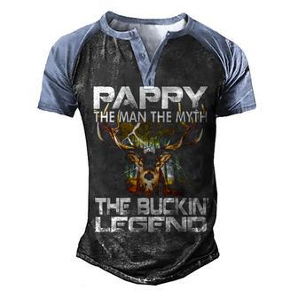 Pappy The Man The Myth The Buckin Legend Hunting Gift Men's Henley Shirt Raglan Sleeve 3D Print T-shirt - Thegiftio UK