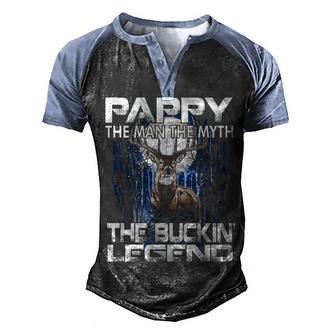 Pappy The Man The Myth The Buckin Legend Hunting Men's Henley Shirt Raglan Sleeve 3D Print T-shirt - Thegiftio UK