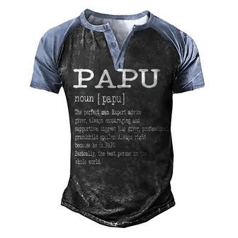 Papu Definition Fathers Day Gifts Men's Henley Shirt Raglan Sleeve 3D Print T-shirt - Thegiftio UK
