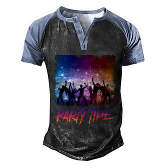 Party Time Graphic Design Printed Casual Daily Basic Men's Henley Shirt Raglan Sleeve 3D Print T-shirt - Thegiftio UK