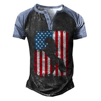 Patriotic Horse American Flag Horseback Riding Farm Gifts Men's Henley Shirt Raglan Sleeve 3D Print T-shirt - Thegiftio UK