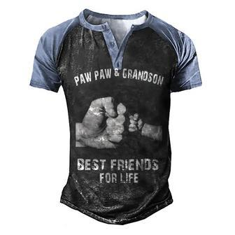 Paw Paw & Grandson - Best Friends Men's Henley Shirt Raglan Sleeve 3D Print T-shirt - Seseable