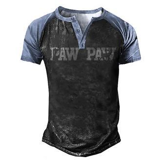 Paw Paw Deer Hunting Gift Men's Henley Shirt Raglan Sleeve 3D Print T-shirt - Thegiftio UK