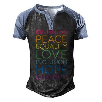 Peace Love Inclusion Equality Diversity Human Rights 1 Graphic Design Printed Casual Daily Basic Men's Henley Shirt Raglan Sleeve 3D Print T-shirt - Thegiftio UK