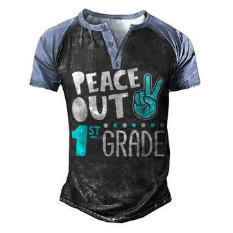 Peace Out 1St Grade Graduation Last Day School 2021 Funny Men's Henley Shirt Raglan Sleeve 3D Print T-shirt - Thegiftio UK