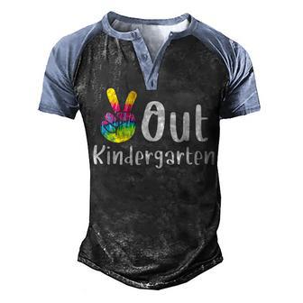 Peace Out Kindergarten Tie Dye Graduation Class Of 2022 V2 Men's Henley Shirt Raglan Sleeve 3D Print T-shirt - Thegiftio UK