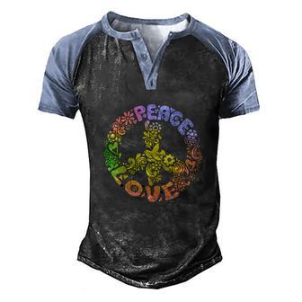 Peace Sign Love 60S 70S Tie Dye Hippie Funny Halloween Graphic Design Printed Casual Daily Basic V3 Men's Henley Shirt Raglan Sleeve 3D Print T-shirt - Thegiftio UK
