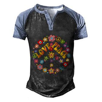 Peace Sign Love Funny Gift 60S 70S Tie Dye Hippie Costume Gift Graphic Design Printed Casual Daily Basic Men's Henley Shirt Raglan Sleeve 3D Print T-shirt - Thegiftio UK