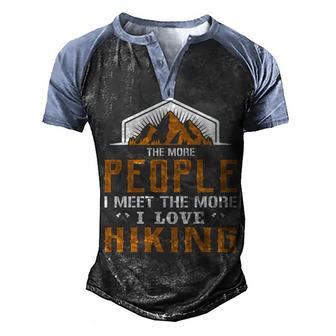 People Love Hiking T Men's Henley Shirt Raglan Sleeve 3D Print T-shirt - Thegiftio UK