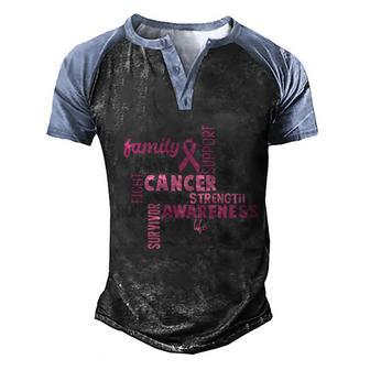 Pink Ribbon Breast Cancer Graphic Design Printed Casual Daily Basic V12 Men's Henley Shirt Raglan Sleeve 3D Print T-shirt - Thegiftio UK