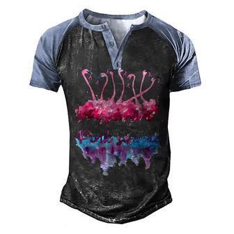 Pink Squad Flamingo Pink Ribbon Breast Cancer Awareness Men's Henley Shirt Raglan Sleeve 3D Print T-shirt - Thegiftio UK