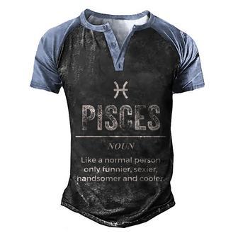 Pisces Definition Apparel For Men Women Funny Zodiac Gift Graphic Design Printed Casual Daily Basic Men's Henley Shirt Raglan Sleeve 3D Print T-shirt - Thegiftio UK