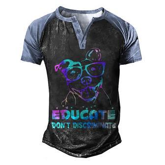 Pit Bull Lover Pitbull Mom Rescue Dog Dad Puppy Gift Men's Henley Shirt Raglan Sleeve 3D Print T-shirt - Thegiftio UK
