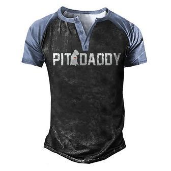 Pit Daddy Pitbull Fathers Day Gift Men's Henley Shirt Raglan Sleeve 3D Print T-shirt - Thegiftio UK