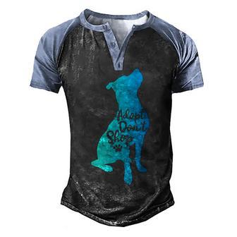 Pitbull Adopt Dont Shop V2 Men's Henley Shirt Raglan Sleeve 3D Print T-shirt - Thegiftio UK