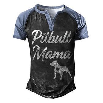 Pitbull Mama Mothers Day Gift 2 Men's Henley Shirt Raglan Sleeve 3D Print T-shirt - Thegiftio UK