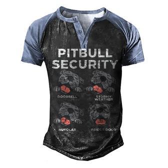 Pitbull Security Funny Pitties Pitty Dog Lover Owner Gift Men's Henley Shirt Raglan Sleeve 3D Print T-shirt - Thegiftio UK