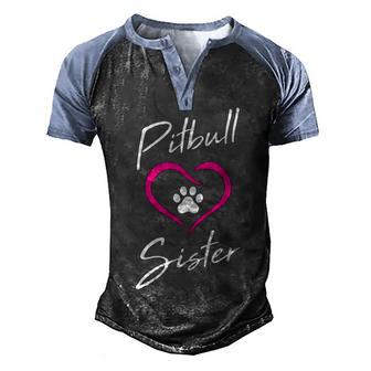 Pitbull Sister Men's Henley Shirt Raglan Sleeve 3D Print T-shirt - Thegiftio UK