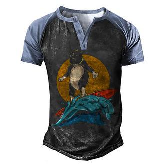 Pitbull Surfing Hawaii Graphic Design Printed Casual Daily Basic Men's Henley Shirt Raglan Sleeve 3D Print T-shirt - Thegiftio UK