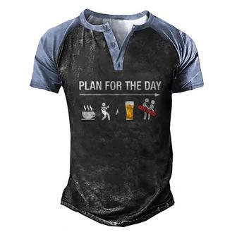 Plan For The Day Coffee Fish Beer Funny Men's Henley Shirt Raglan Sleeve 3D Print T-shirt - Thegiftio UK