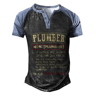 Plumber Definition Cool Gift Graphic Design Printed Casual Daily Basic Men's Henley Shirt Raglan Sleeve 3D Print T-shirt - Thegiftio UK