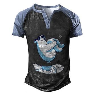 Polar Bear Jump Men's Henley Shirt Raglan Sleeve 3D Print T-shirt - Thegiftio UK