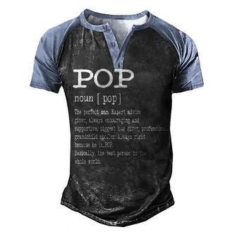 Pop Definition Fathers Day Gifts Men's Henley Shirt Raglan Sleeve 3D Print T-shirt - Thegiftio UK