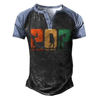 Pop The Golfer The Myth The Legend Men's Henley Shirt Raglan Sleeve 3D Print T-shirt - Thegiftio UK