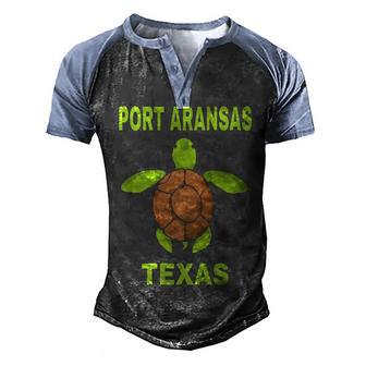 Port Aransas Family Vacation Texas Sea Turtle Gift Men's Henley Shirt Raglan Sleeve 3D Print T-shirt - Thegiftio UK