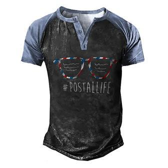 Postallife Postal Worker Mailman Mail Lady Mail Carrier Gift Men's Henley Shirt Raglan Sleeve 3D Print T-shirt - Monsterry AU