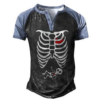 Pregnant Skeleton Graphic Design Printed Casual Daily Basic Men's Henley Shirt Raglan Sleeve 3D Print T-shirt - Thegiftio UK