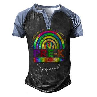 Prek Teacher Tie Dye Rainbow First Day Of Preschool Womens Men's Henley Shirt Raglan Sleeve 3D Print T-shirt - Thegiftio UK