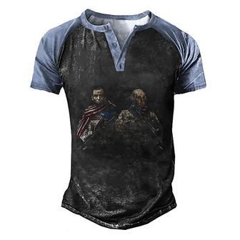 Presidential Soldiers Abraham Lincoln And George Washington Tshirt Graphic Design Printed Casual Daily Basic Men's Henley Shirt Raglan Sleeve 3D Print T-shirt - Thegiftio UK