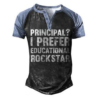 Principal I Prefer Educational Rockstar Men's Henley Shirt Raglan Sleeve 3D Print T-shirt - Thegiftio UK