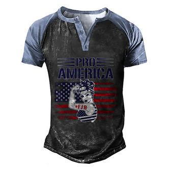 Pro America FJB Usa Flag Graphic Design Printed Casual Daily Basic Men's Henley Shirt Raglan Sleeve 3D Print T-shirt - Thegiftio UK