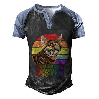 Pro Choice Pro Feminism Pro Cat Lgbtq Feminist Gift V4 Men's Henley Shirt Raglan Sleeve 3D Print T-shirt - Thegiftio UK