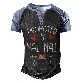 Promoted To Nai Nai 2021 Pregnancy Announce Gift Graphic Design Printed Casual Daily Basic Men's Henley Shirt Raglan Sleeve 3D Print T-shirt - Thegiftio UK