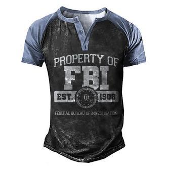 Property Of Fbi Federal Bureau Of Investigation Est 1908 Graphic Design Printed Casual Daily Basic Men's Henley Shirt Raglan Sleeve 3D Print T-shirt - Thegiftio UK